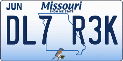MO license plate DL7R3K