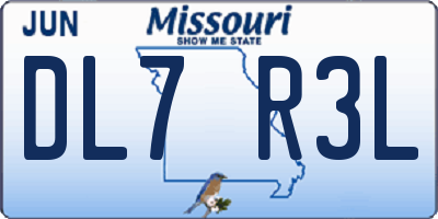 MO license plate DL7R3L