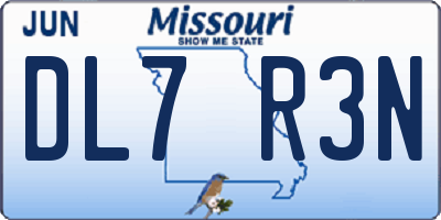 MO license plate DL7R3N