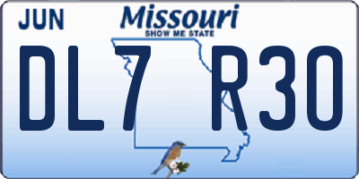 MO license plate DL7R3O