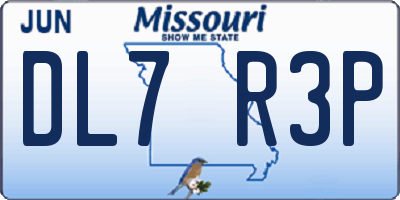 MO license plate DL7R3P