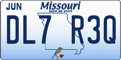 MO license plate DL7R3Q