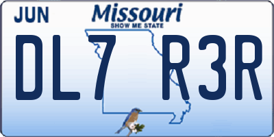 MO license plate DL7R3R