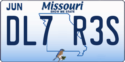 MO license plate DL7R3S