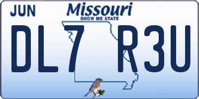MO license plate DL7R3U