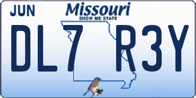 MO license plate DL7R3Y