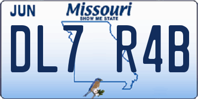 MO license plate DL7R4B