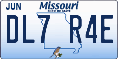 MO license plate DL7R4E
