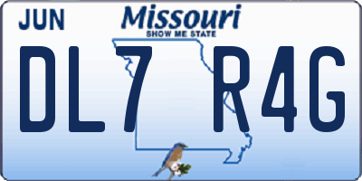 MO license plate DL7R4G