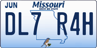 MO license plate DL7R4H