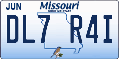 MO license plate DL7R4I