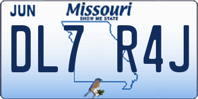 MO license plate DL7R4J