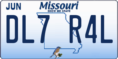 MO license plate DL7R4L