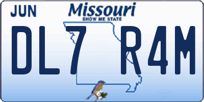 MO license plate DL7R4M