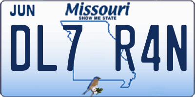 MO license plate DL7R4N