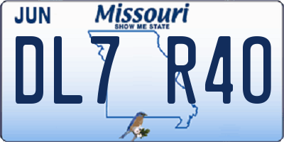 MO license plate DL7R4O