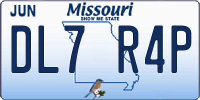 MO license plate DL7R4P