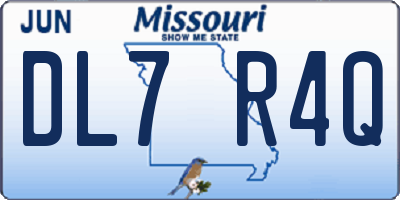 MO license plate DL7R4Q