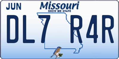 MO license plate DL7R4R