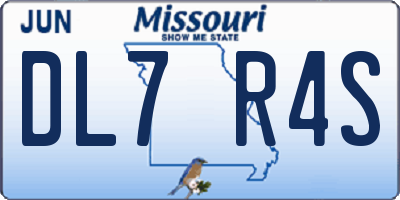 MO license plate DL7R4S