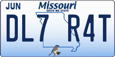 MO license plate DL7R4T