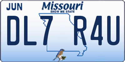 MO license plate DL7R4U
