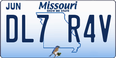 MO license plate DL7R4V