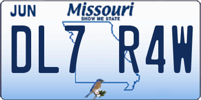 MO license plate DL7R4W