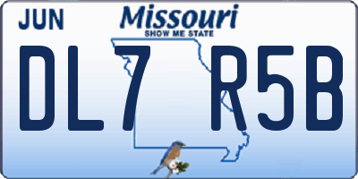 MO license plate DL7R5B