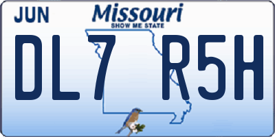 MO license plate DL7R5H