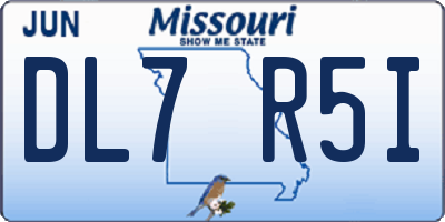 MO license plate DL7R5I