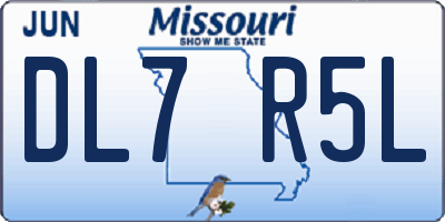 MO license plate DL7R5L
