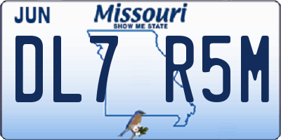 MO license plate DL7R5M