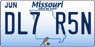 MO license plate DL7R5N