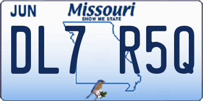 MO license plate DL7R5Q