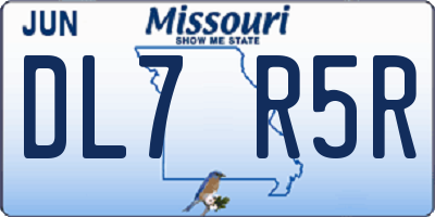 MO license plate DL7R5R