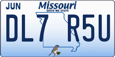 MO license plate DL7R5U