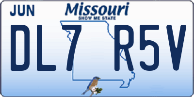MO license plate DL7R5V