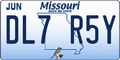 MO license plate DL7R5Y
