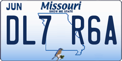 MO license plate DL7R6A