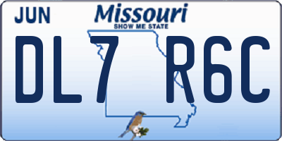 MO license plate DL7R6C