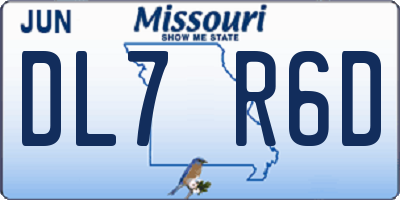 MO license plate DL7R6D