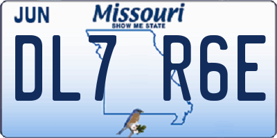 MO license plate DL7R6E