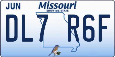 MO license plate DL7R6F