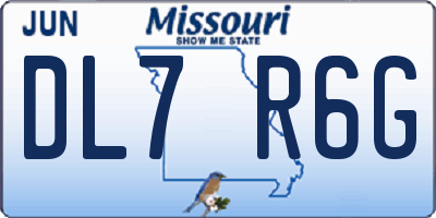 MO license plate DL7R6G