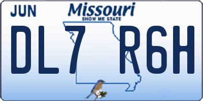 MO license plate DL7R6H