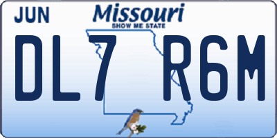 MO license plate DL7R6M