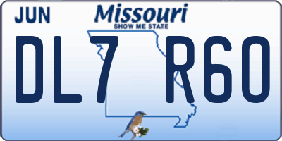 MO license plate DL7R6O