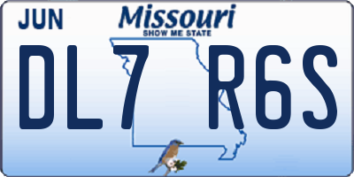 MO license plate DL7R6S