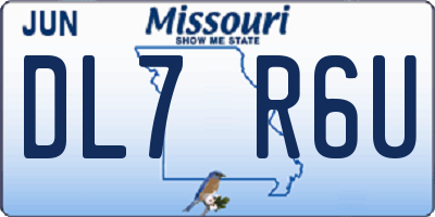 MO license plate DL7R6U